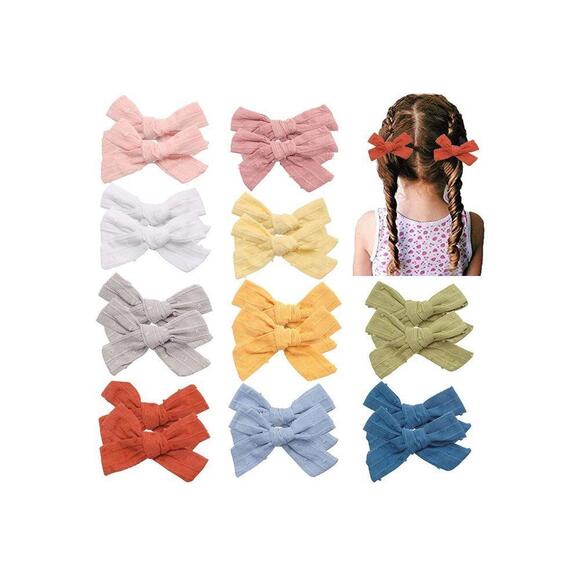 20pcs Solid Color Hair Bows Clips Hair Accessories (New) - Picture 1 of 5